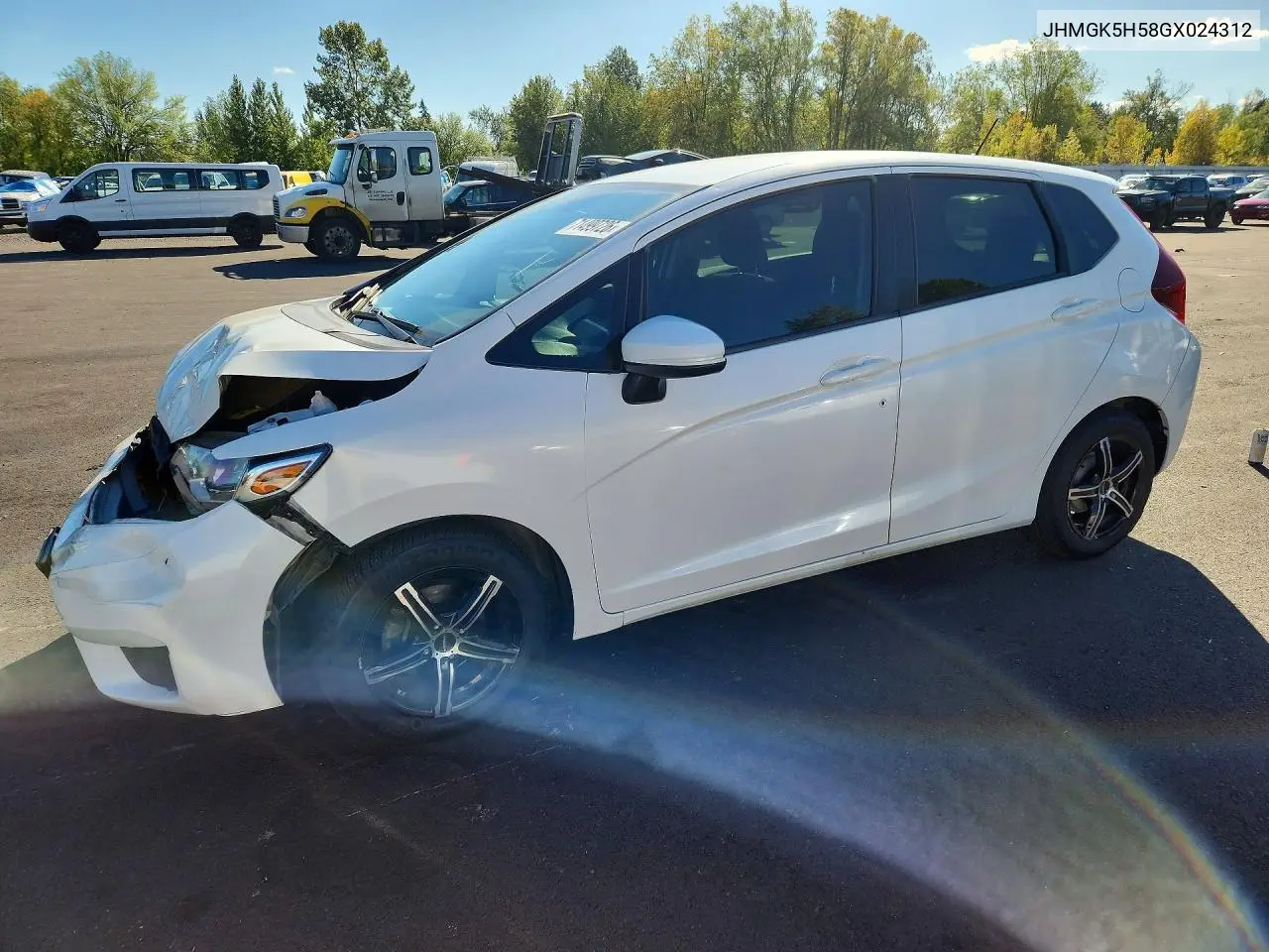 HONDA FIT 2016, VIN JHMGK5H58GX024312