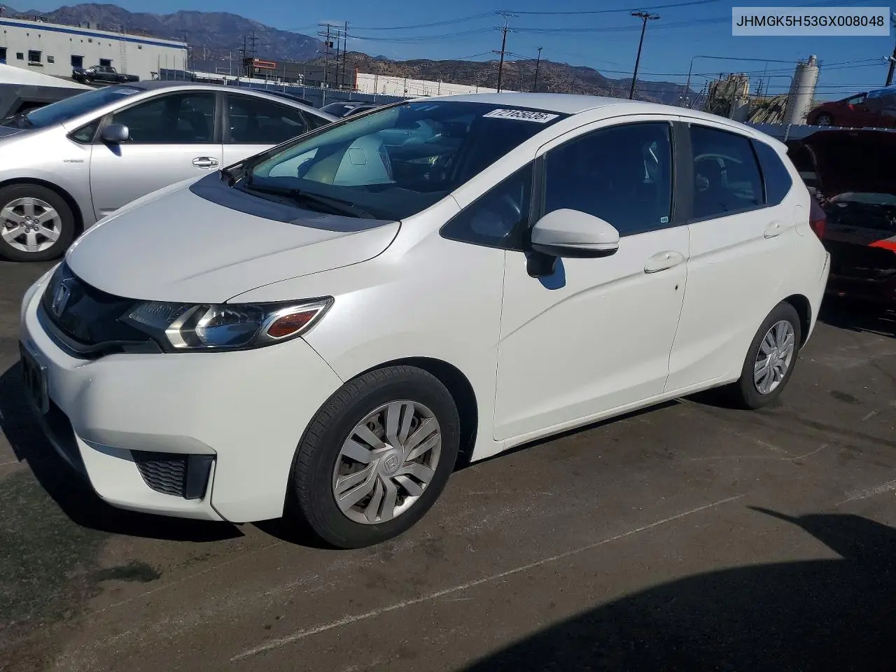 HONDA FIT 2016, VIN JHMGK5H53GX008048