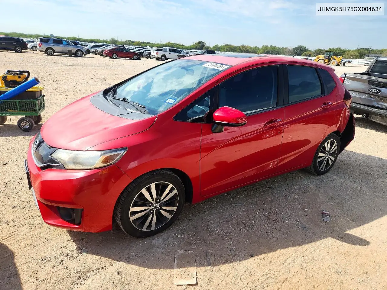 HONDA FIT 2016, VIN JHMGK5H75GX004634