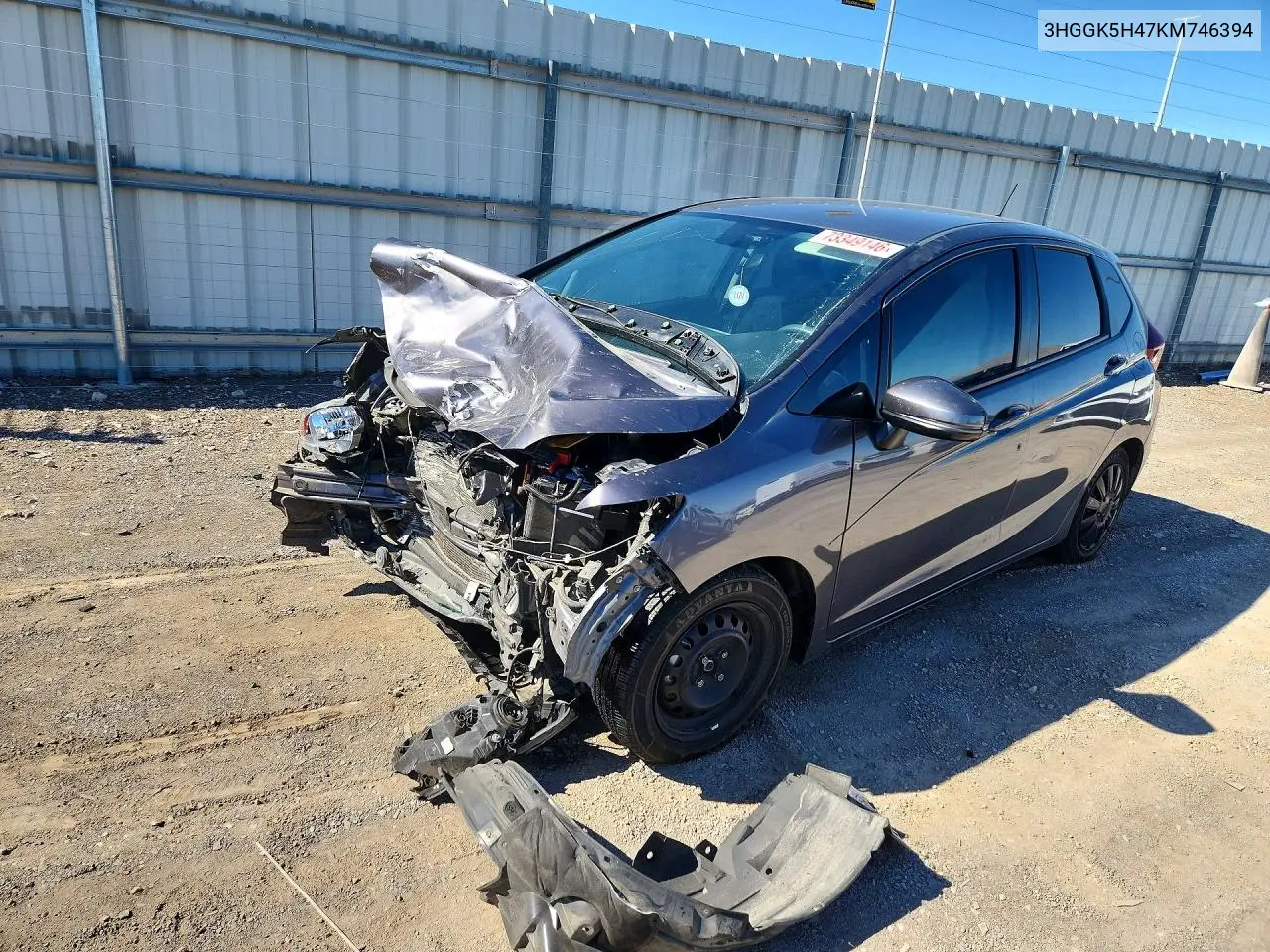 HONDA FIT 2019, VIN 3HGGK5H47KM746394