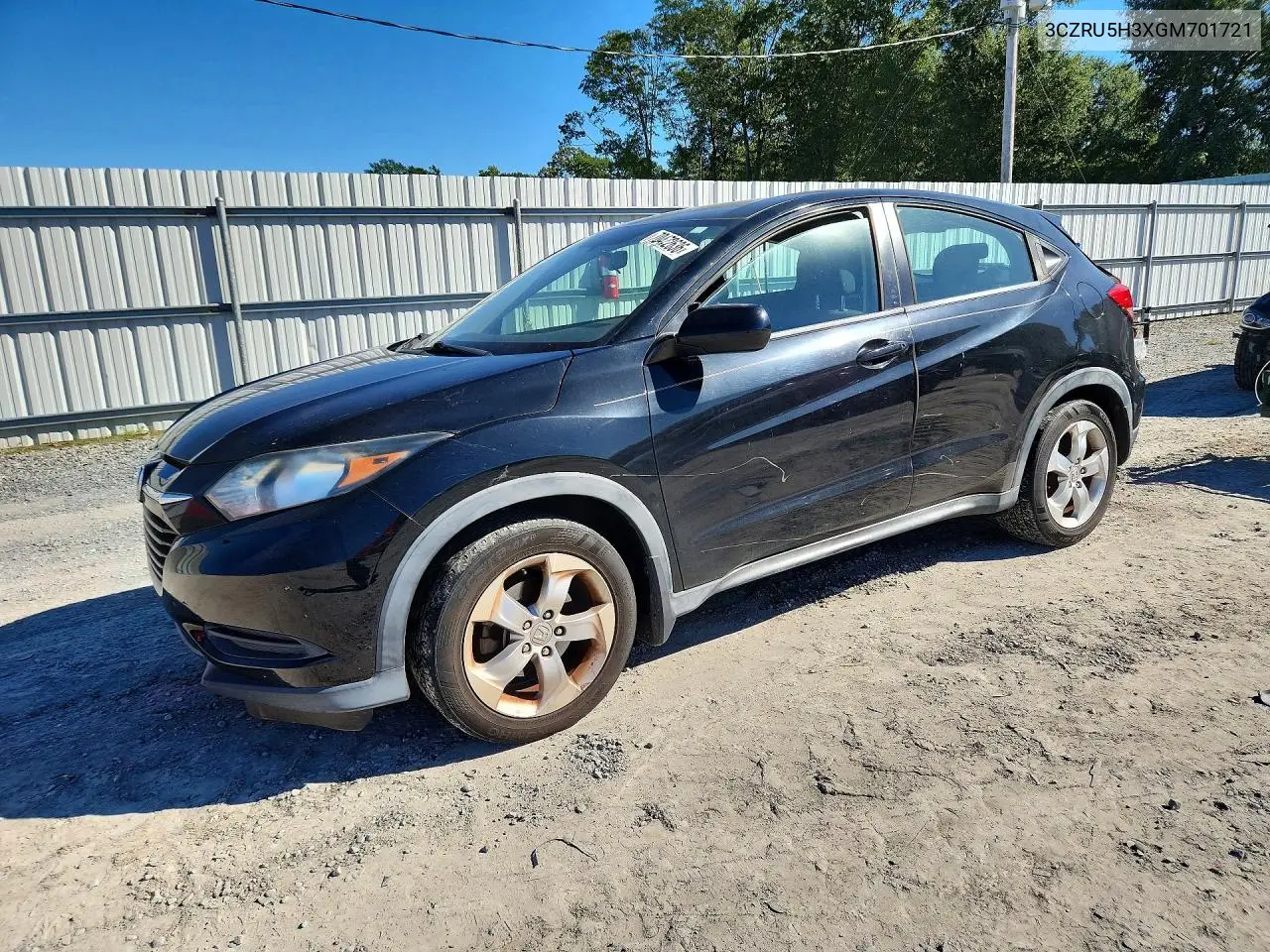 HONDA HR-V 2016, VIN 3CZRU5H3XGM701721
