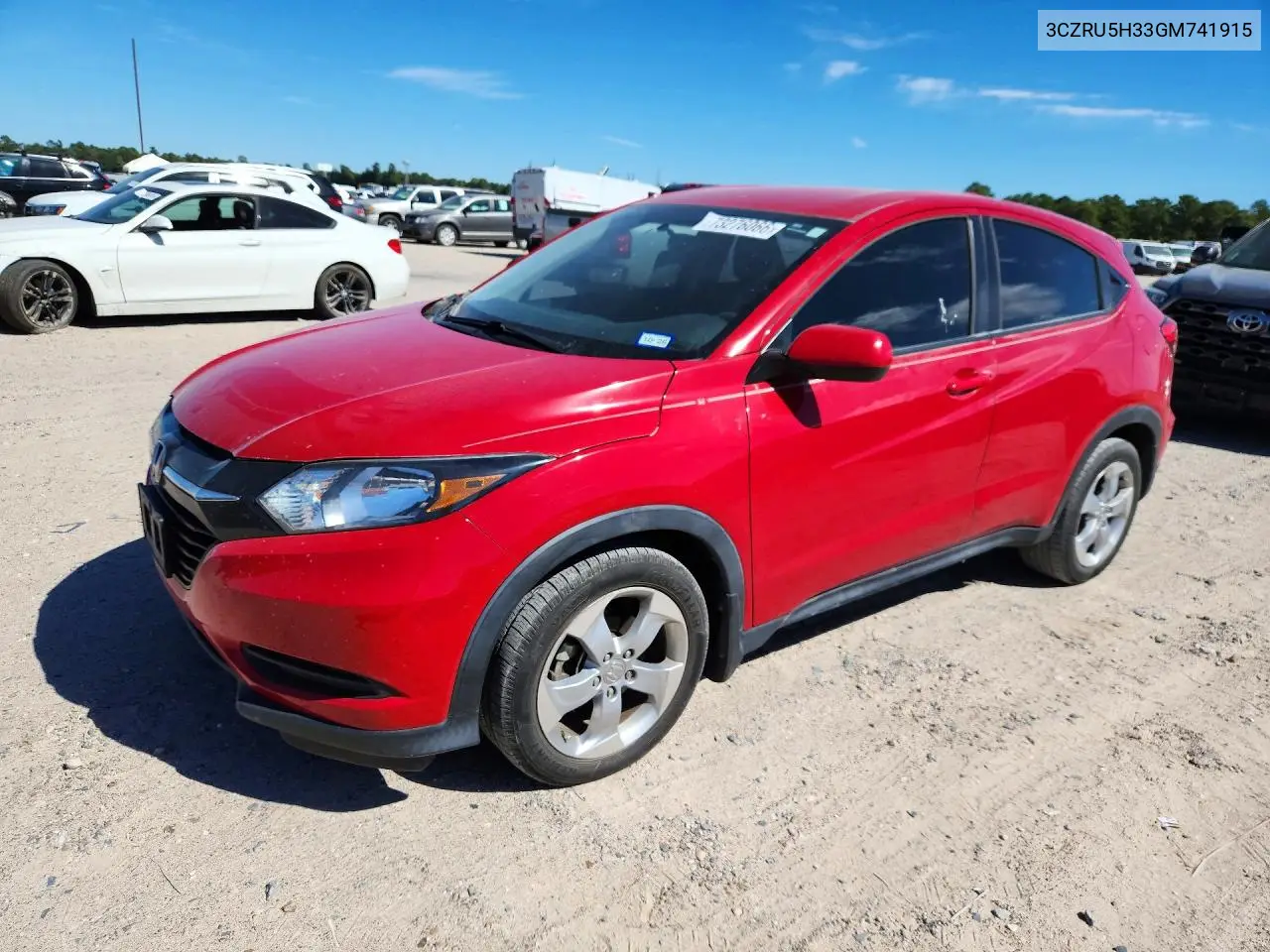 HONDA HR-V 2016, VIN 3CZRU5H33GM741915
