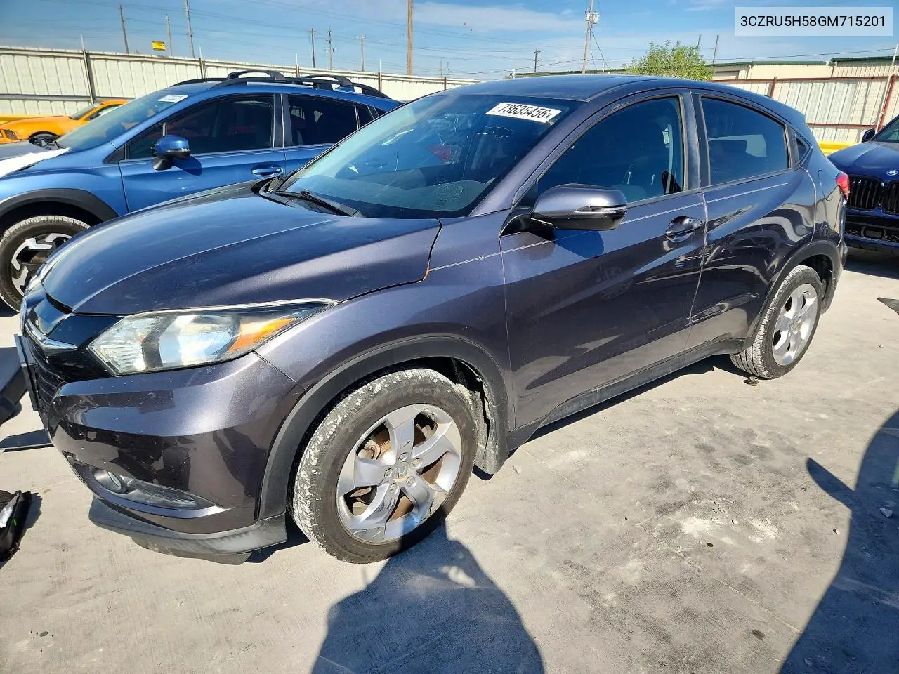 HONDA HR-V 2016, VIN 3CZRU5H58GM715201