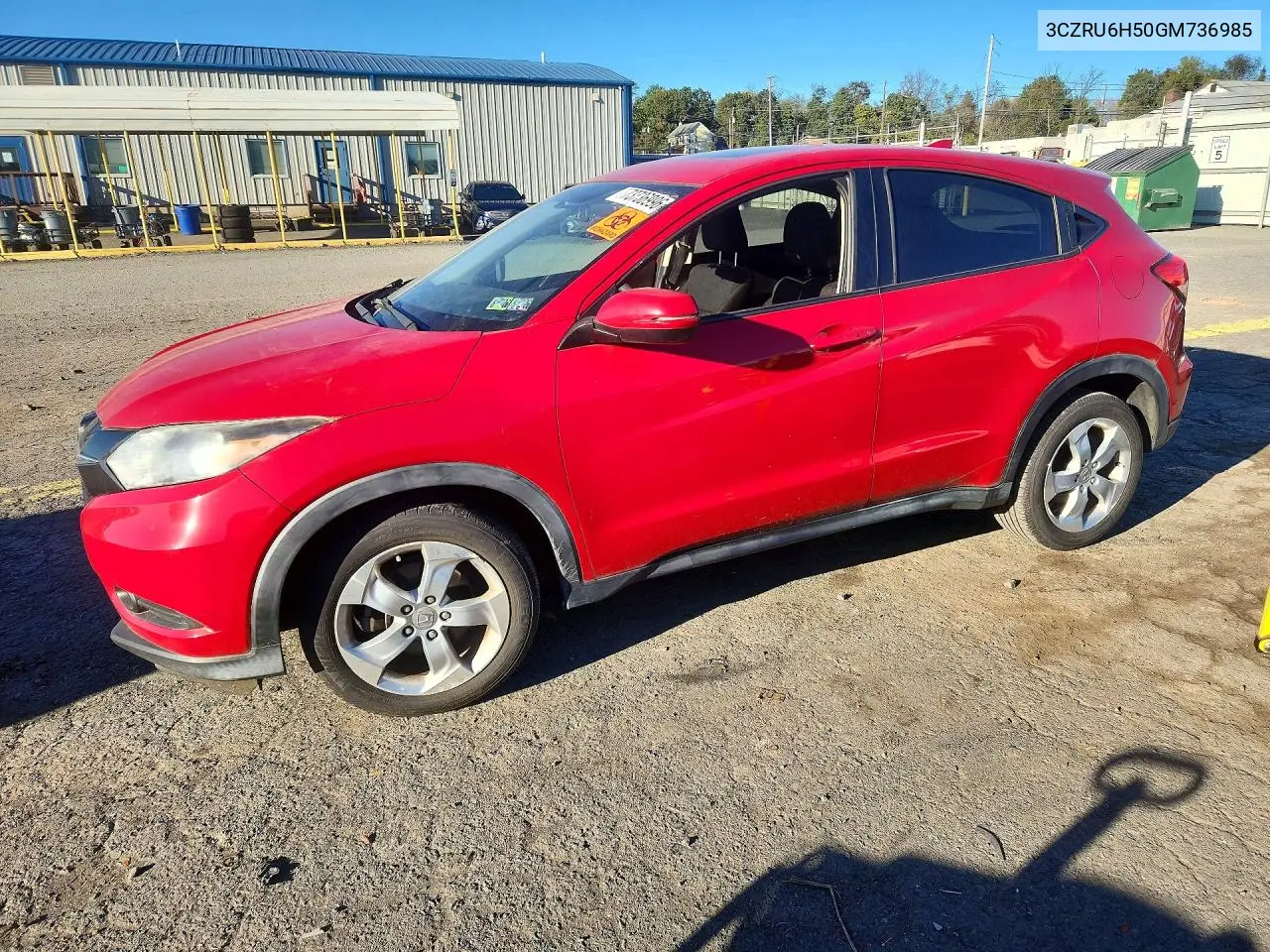 HONDA HR-V 2016, VIN 3CZRU6H50GM736985