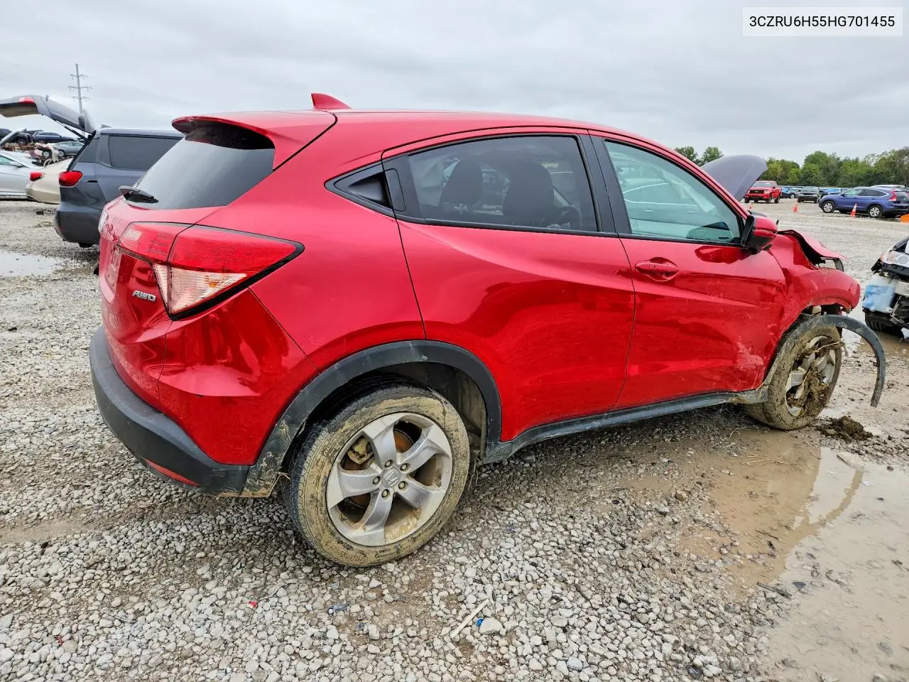 2017 HONDA HR-V VIN 3CZRU6H55HG701455 — фото 3