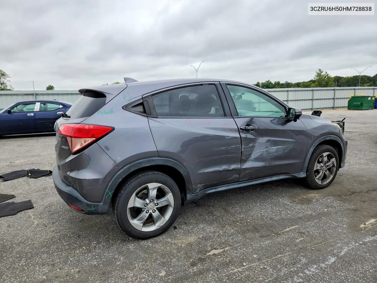 2017 HONDA HR-V VIN 3CZRU6H50HM728838 — фото 3