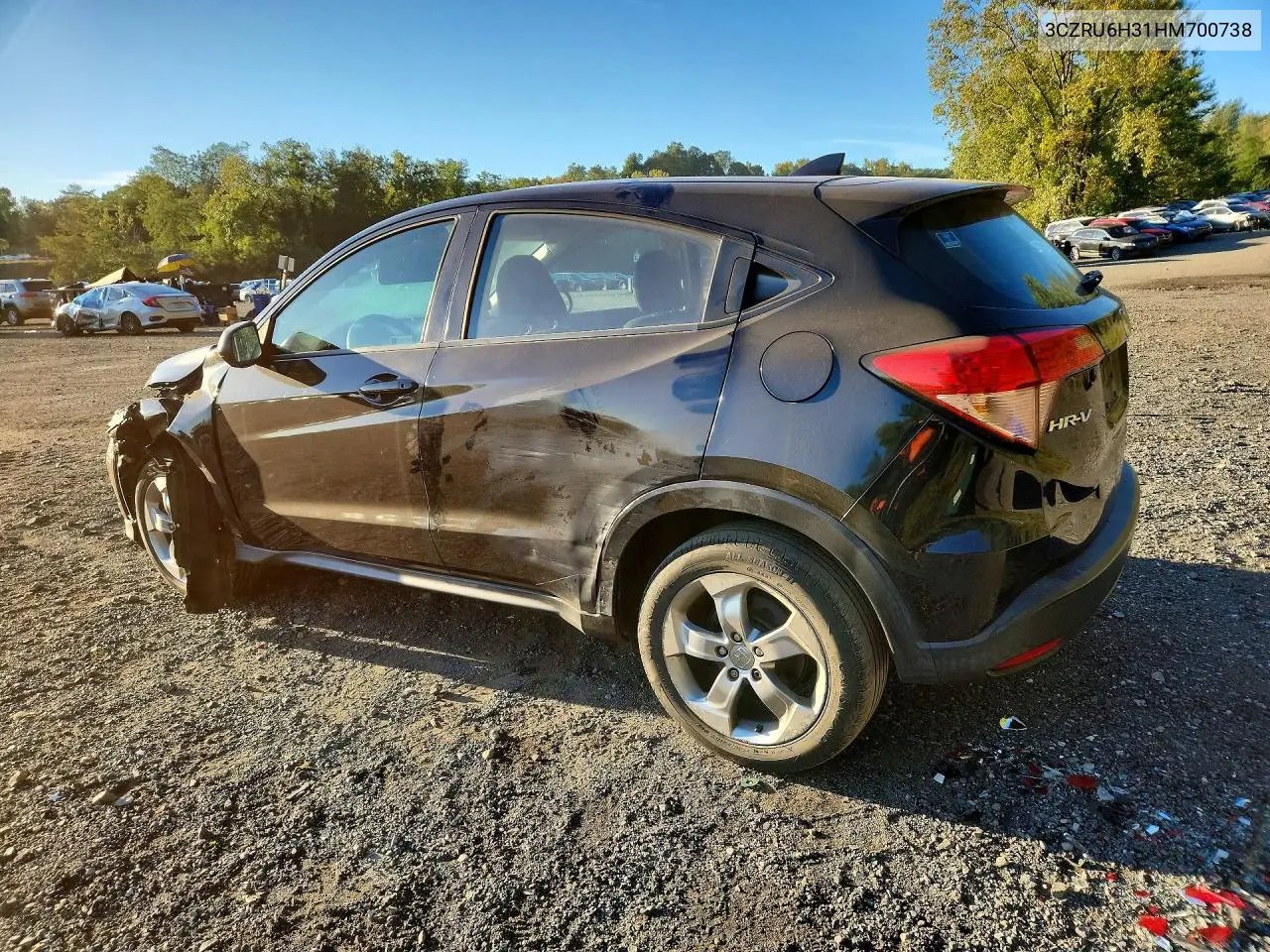 2017 HONDA HR-V VIN 3CZRU6H31HM700738 — фото 2