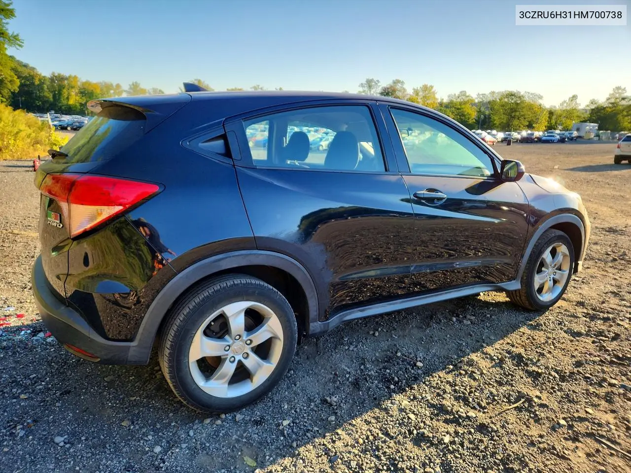 2017 HONDA HR-V VIN 3CZRU6H31HM700738 — фото 3