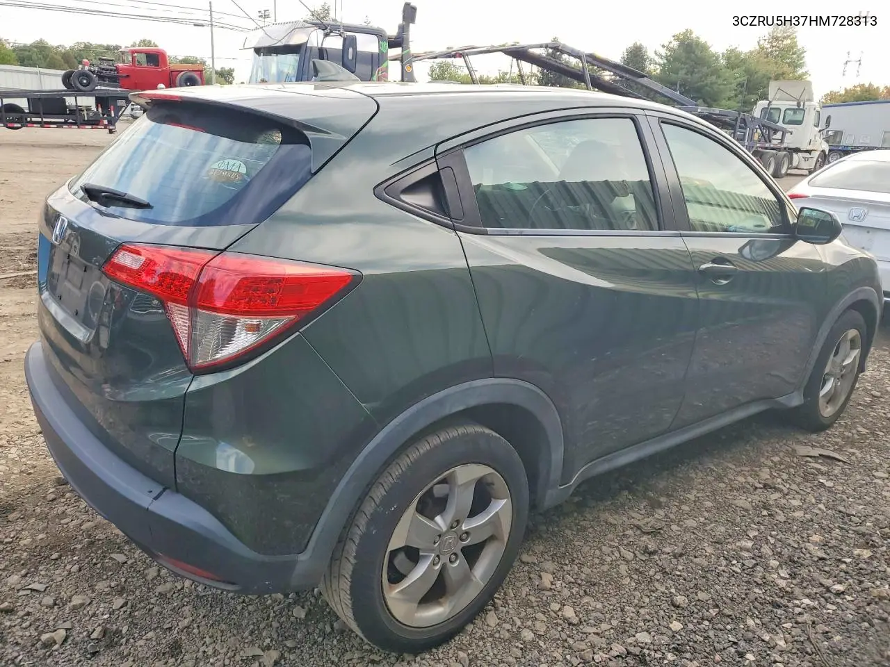 2017 HONDA HR-V VIN 3CZRU5H37HM728313 — фото 3