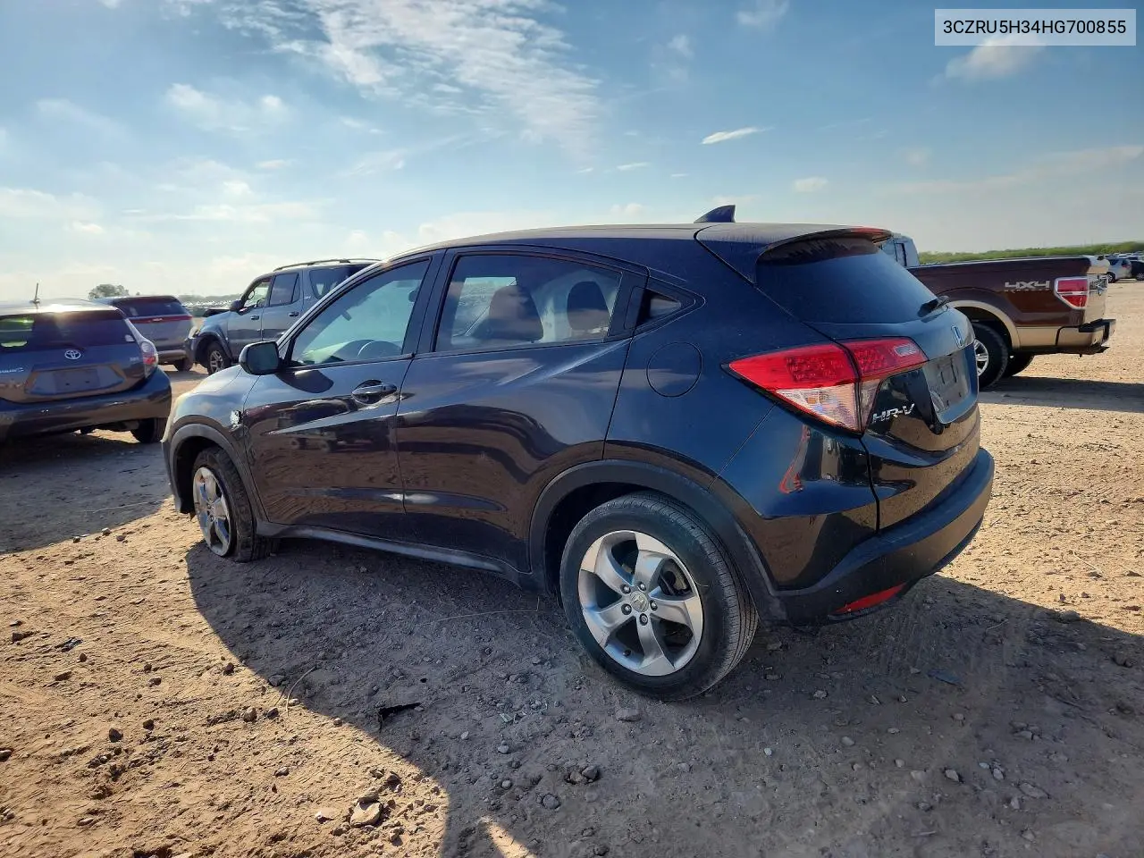 2017 HONDA HR-V VIN 3CZRU5H34HG700855 — фото 2
