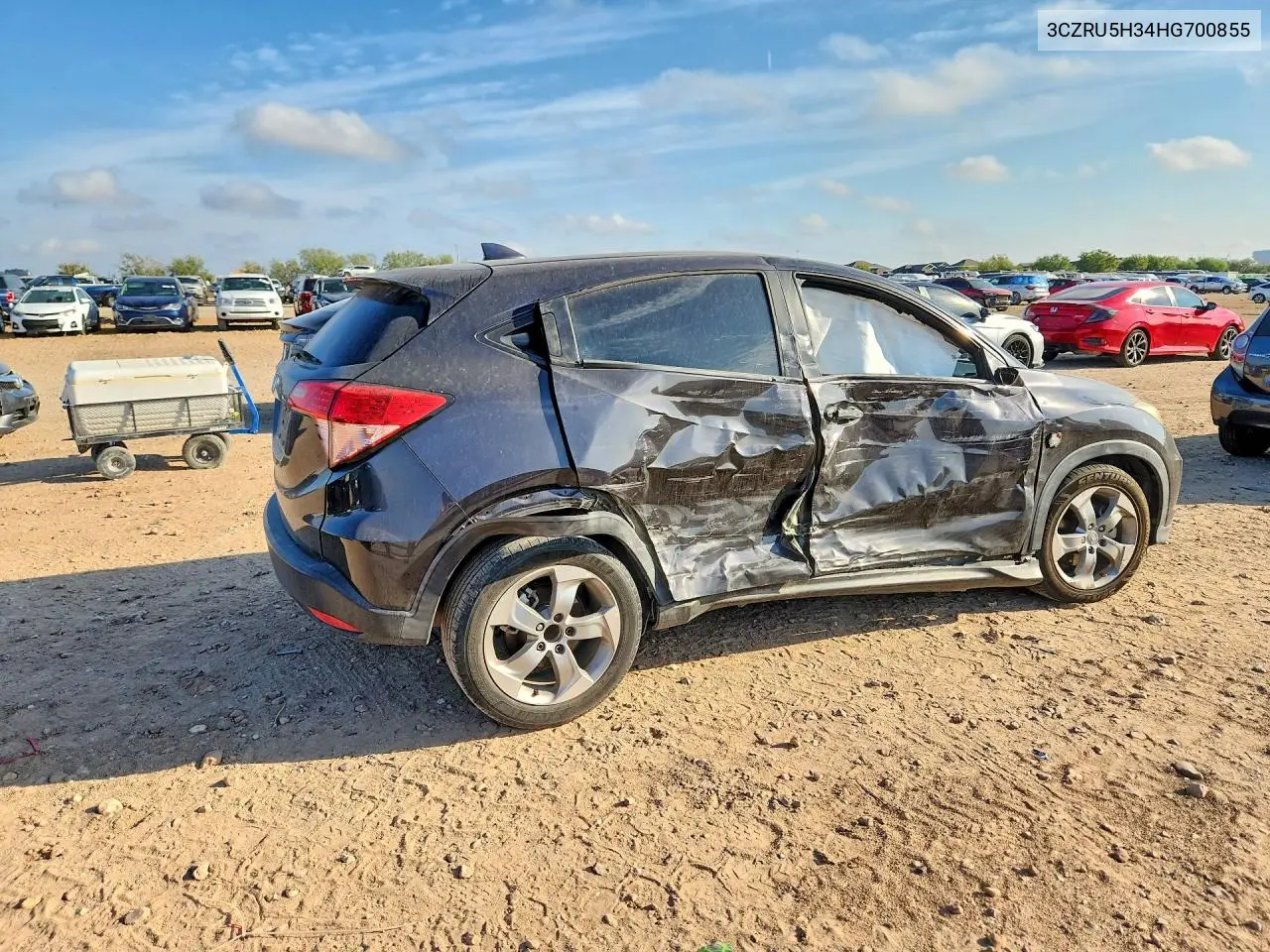 2017 HONDA HR-V VIN 3CZRU5H34HG700855 — фото 3