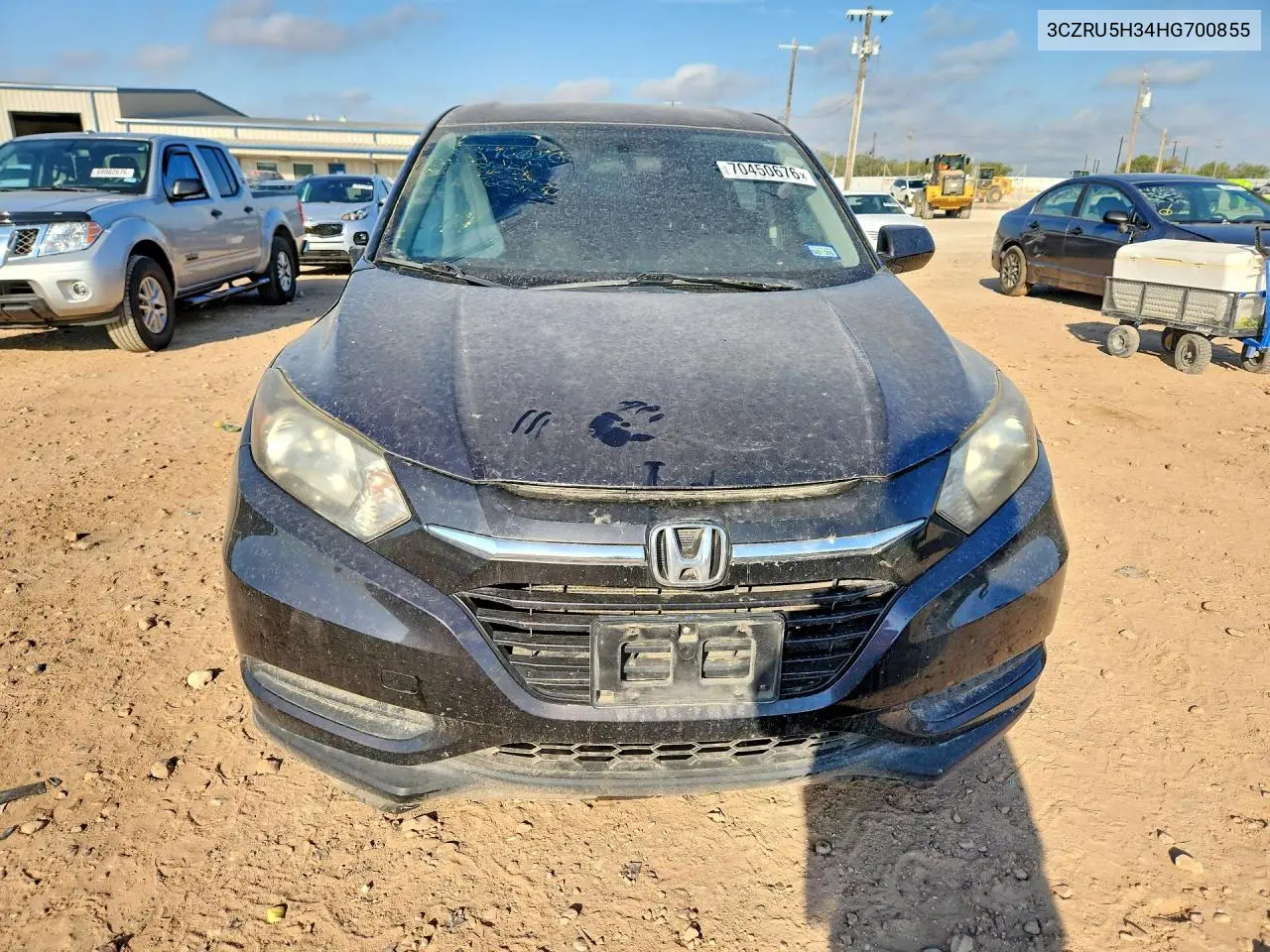 2017 HONDA HR-V VIN 3CZRU5H34HG700855 — фото 5