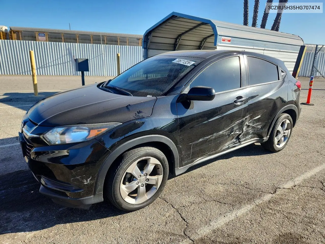 HONDA HR-V 2017, VIN 3CZRU5H35HG707474
