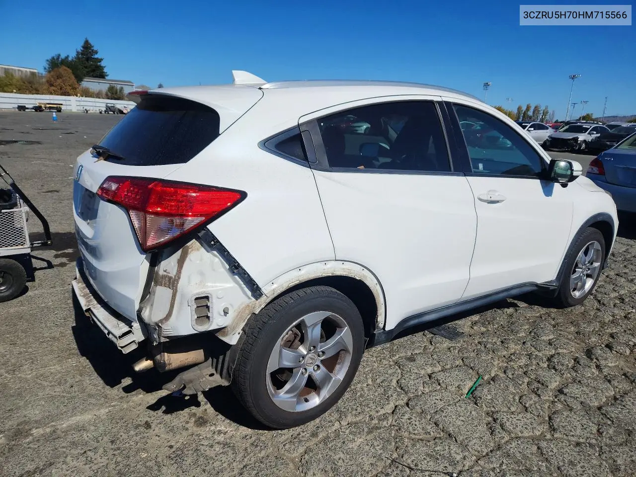 2017 HONDA HR-V VIN 3CZRU5H70HM715566 — фото 3
