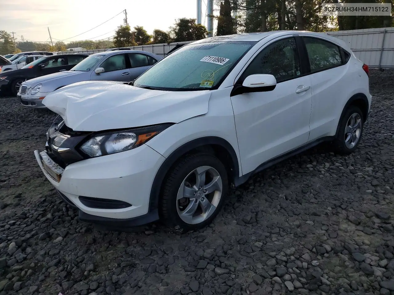 HONDA HR-V 2017, VIN 3CZRU6H34HM715122