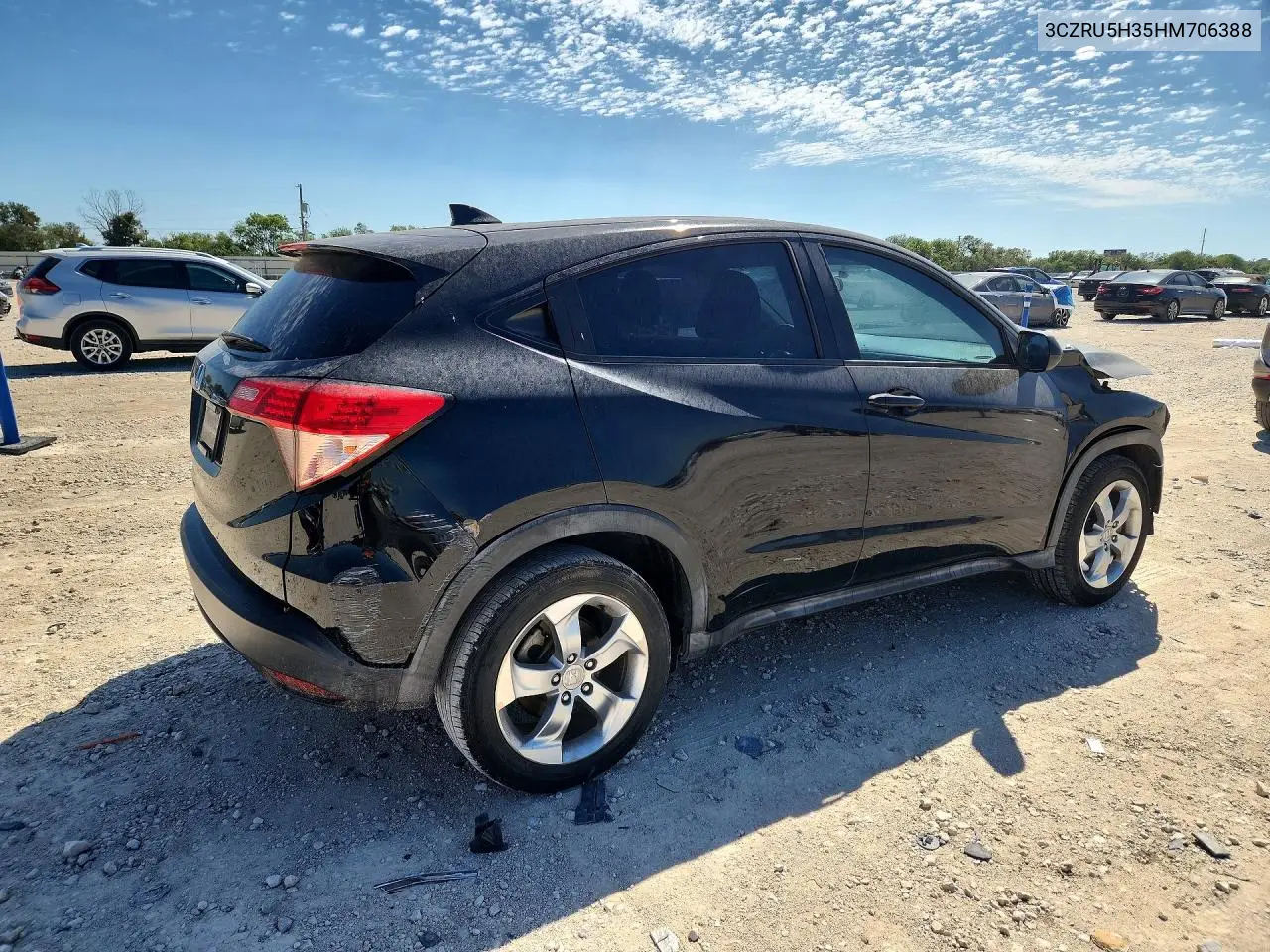 2017 HONDA HR-V VIN 3CZRU5H35HM706388 — фото 3