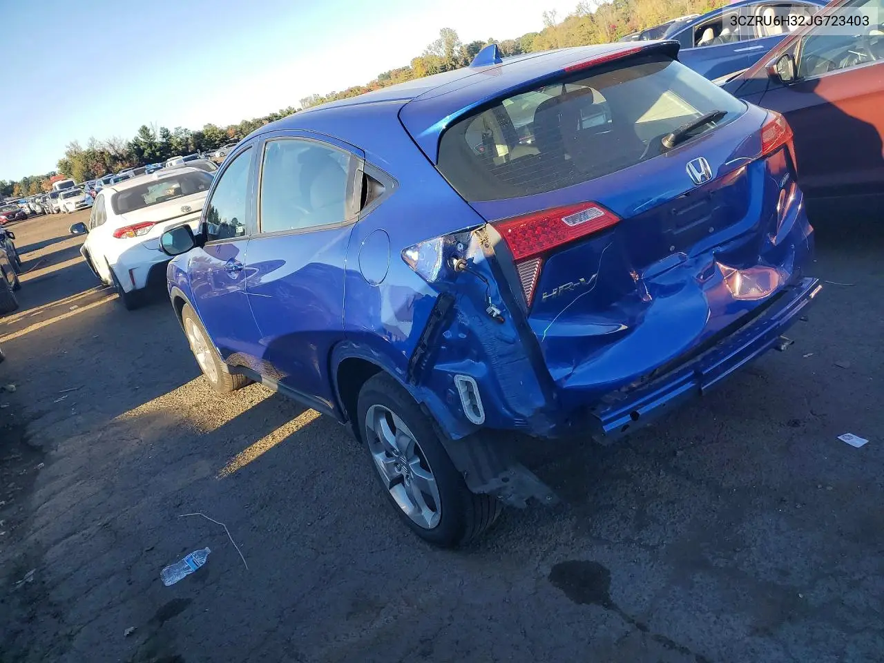 2018 HONDA HR-V VIN 3CZRU6H32JG723403 — фото 2