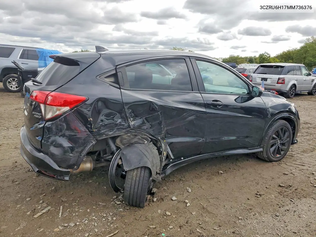 2021 HONDA HR-V VIN 3CZRU6H17MM736376 — фото 3