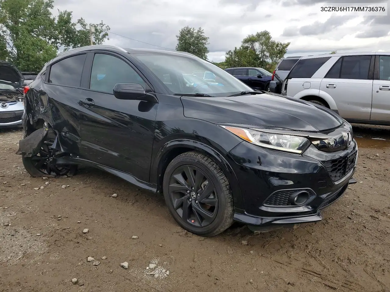 2021 HONDA HR-V VIN 3CZRU6H17MM736376 — фото 4