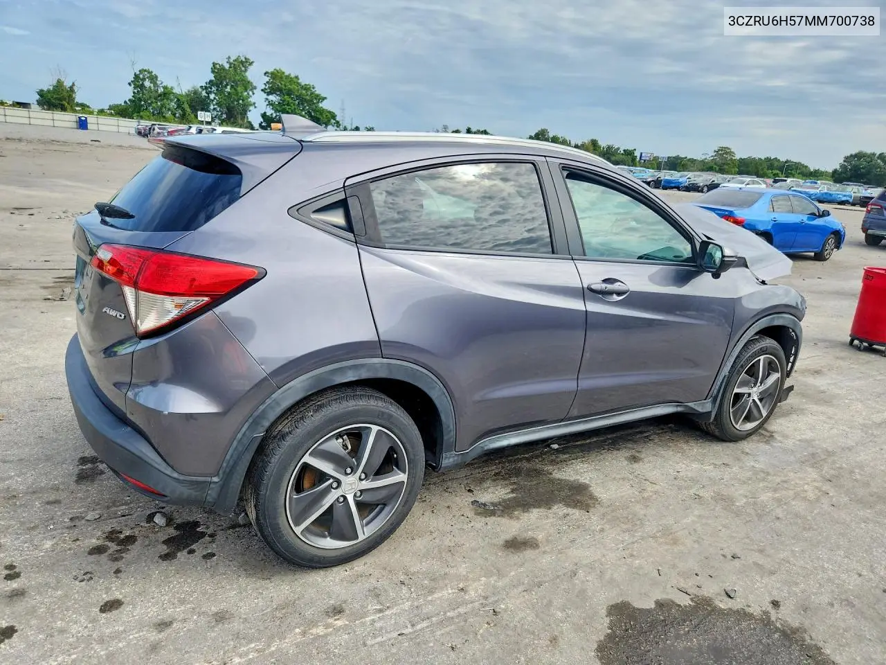 2021 HONDA HR-V VIN 3CZRU6H57MM700738 — фото 3