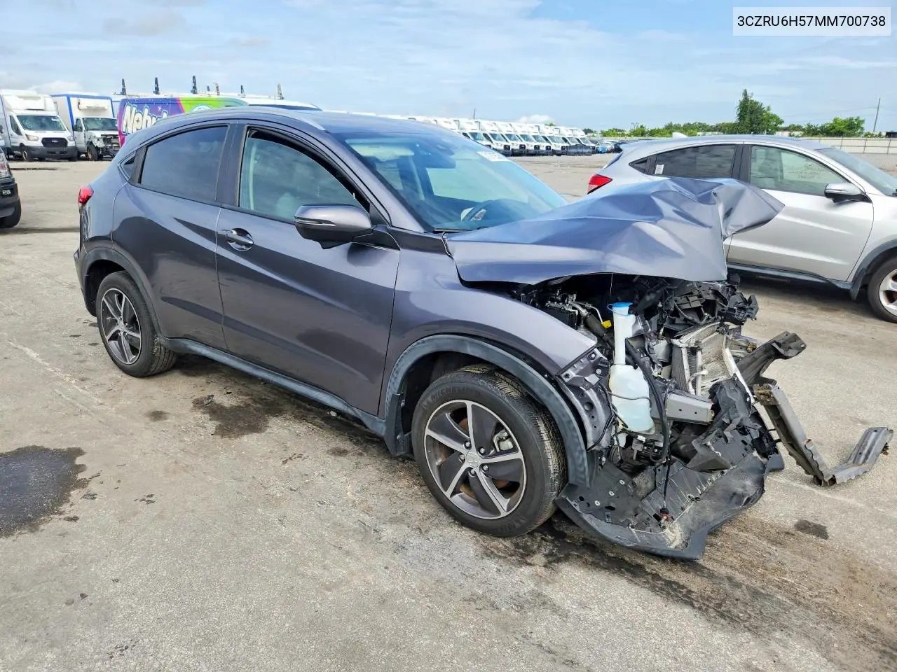 2021 HONDA HR-V VIN 3CZRU6H57MM700738 — фото 4