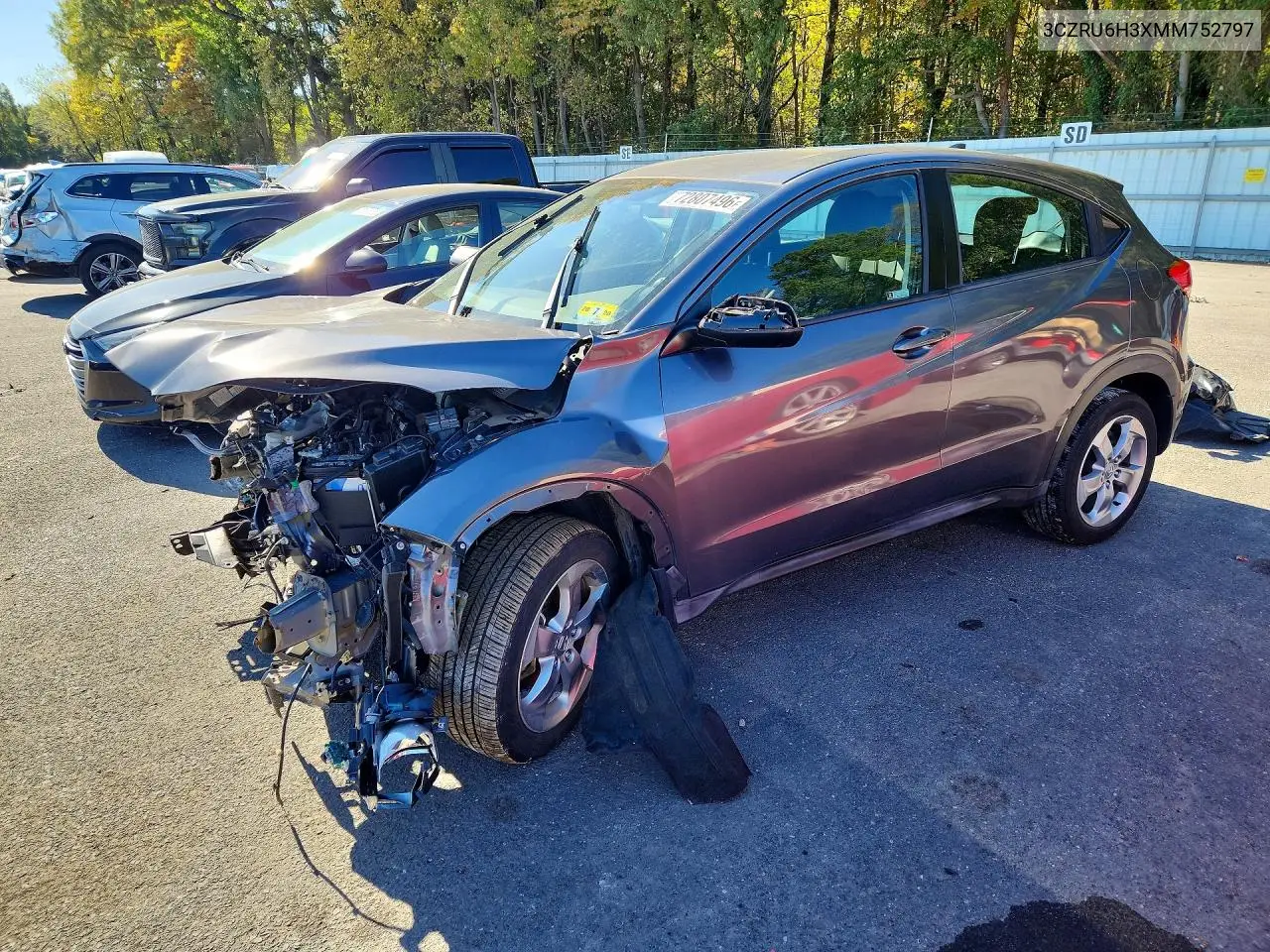 HONDA HR-V 2021, VIN 3CZRU6H3XMM752797