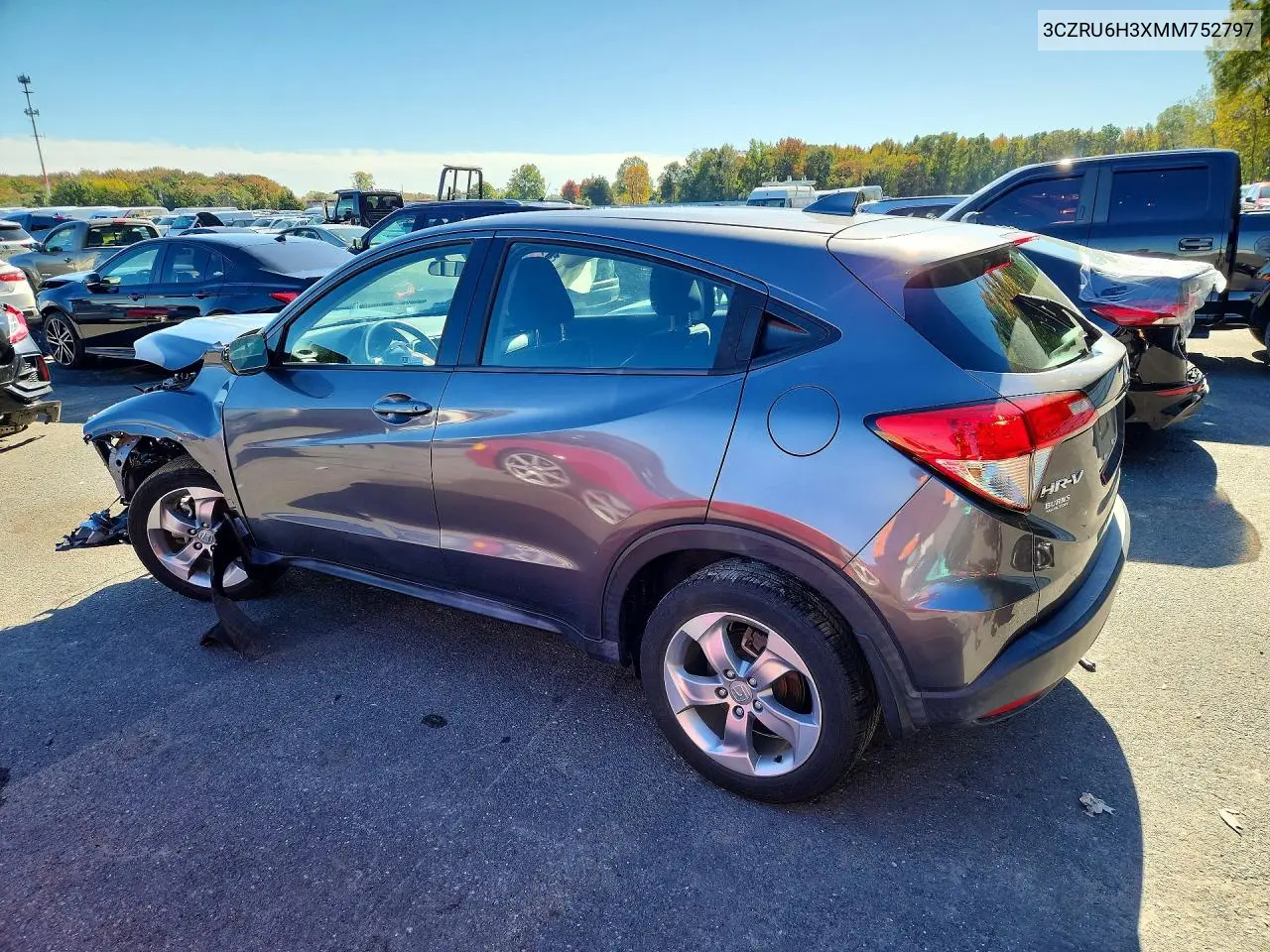 2021 HONDA HR-V VIN 3CZRU6H3XMM752797 — фото 2