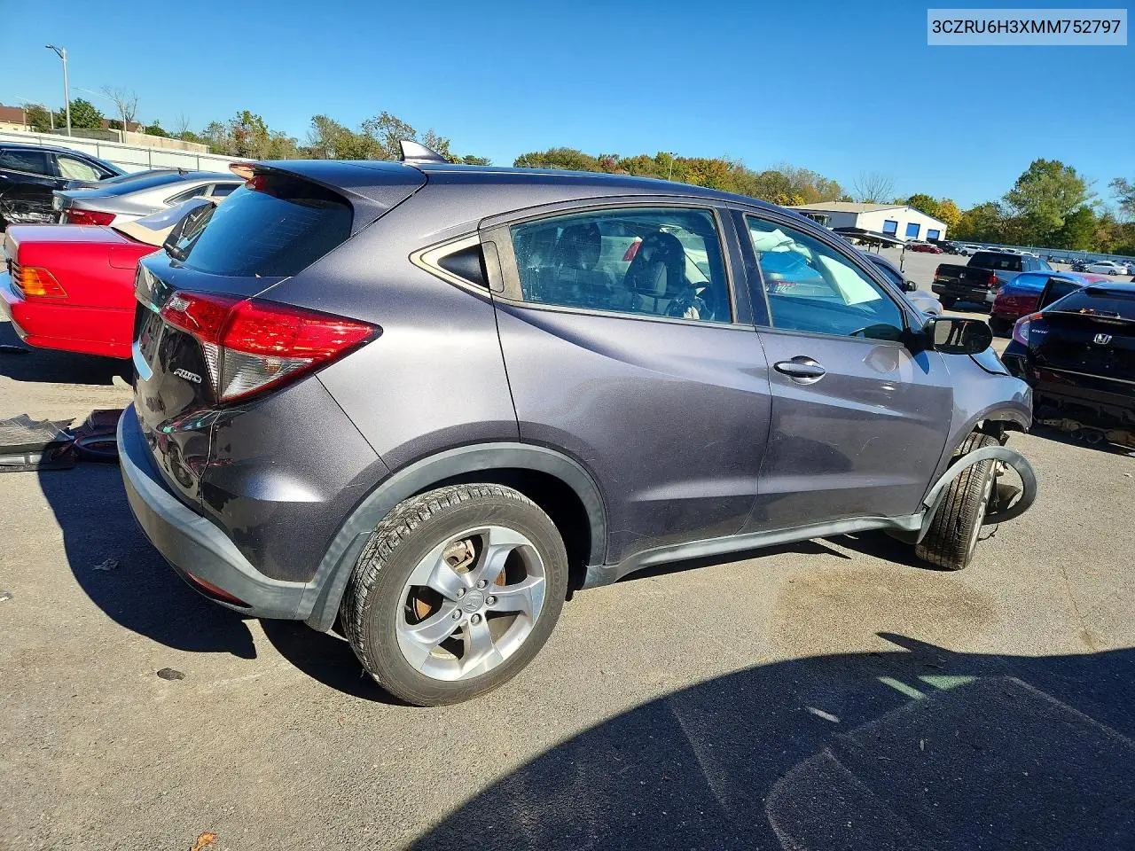 2021 HONDA HR-V VIN 3CZRU6H3XMM752797 — фото 3