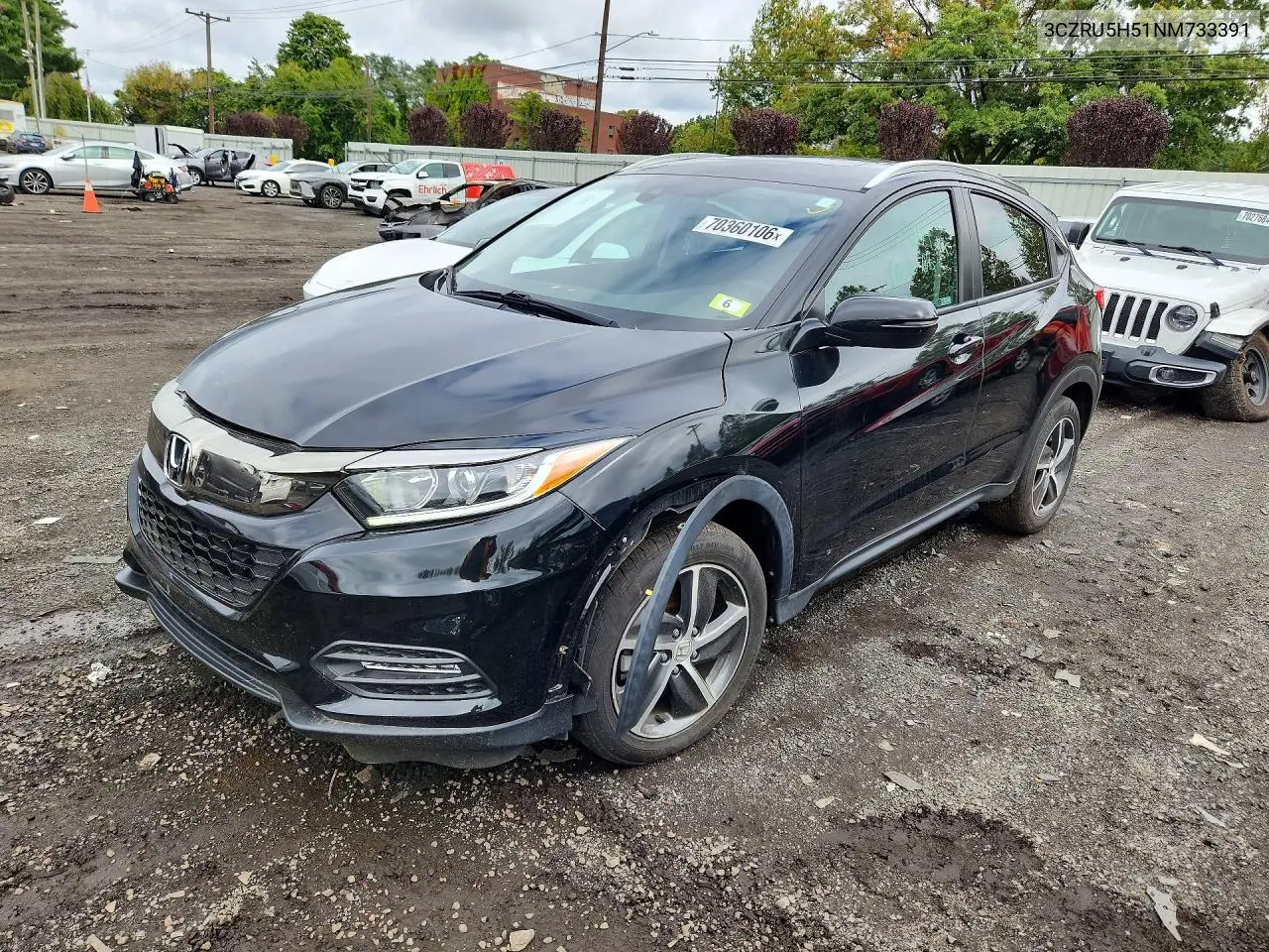 HONDA HR-V 2022, VIN 3CZRU5H51NM733391