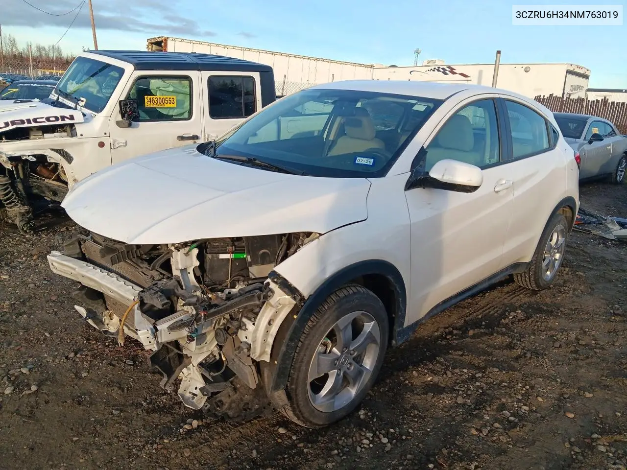 HONDA HR-V 2022, VIN 3CZRU6H34NM763019