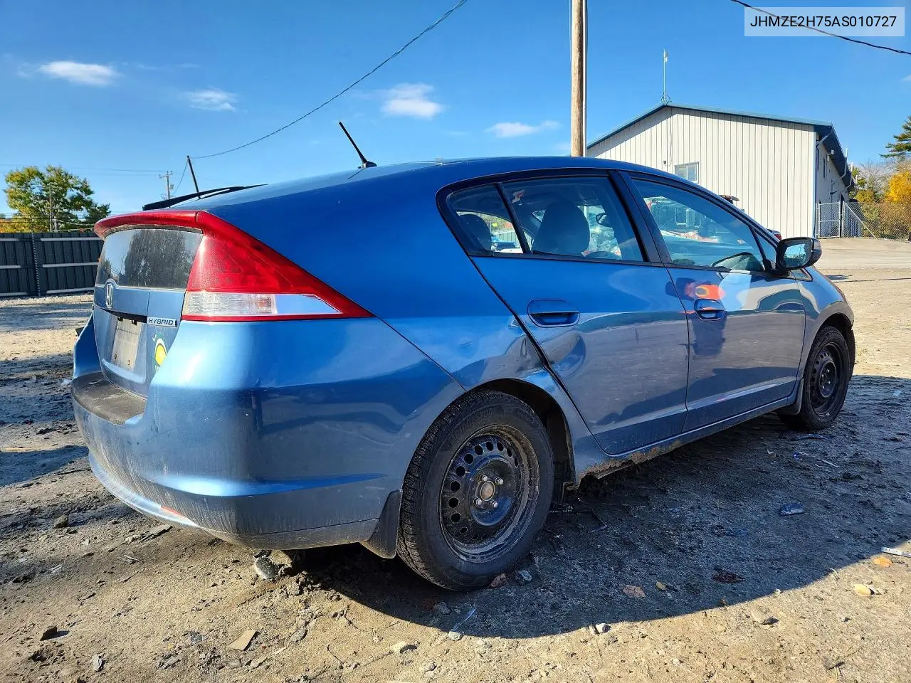 2010 HONDA INSIGHT VIN JHMZE2H75AS010727 — фото 3