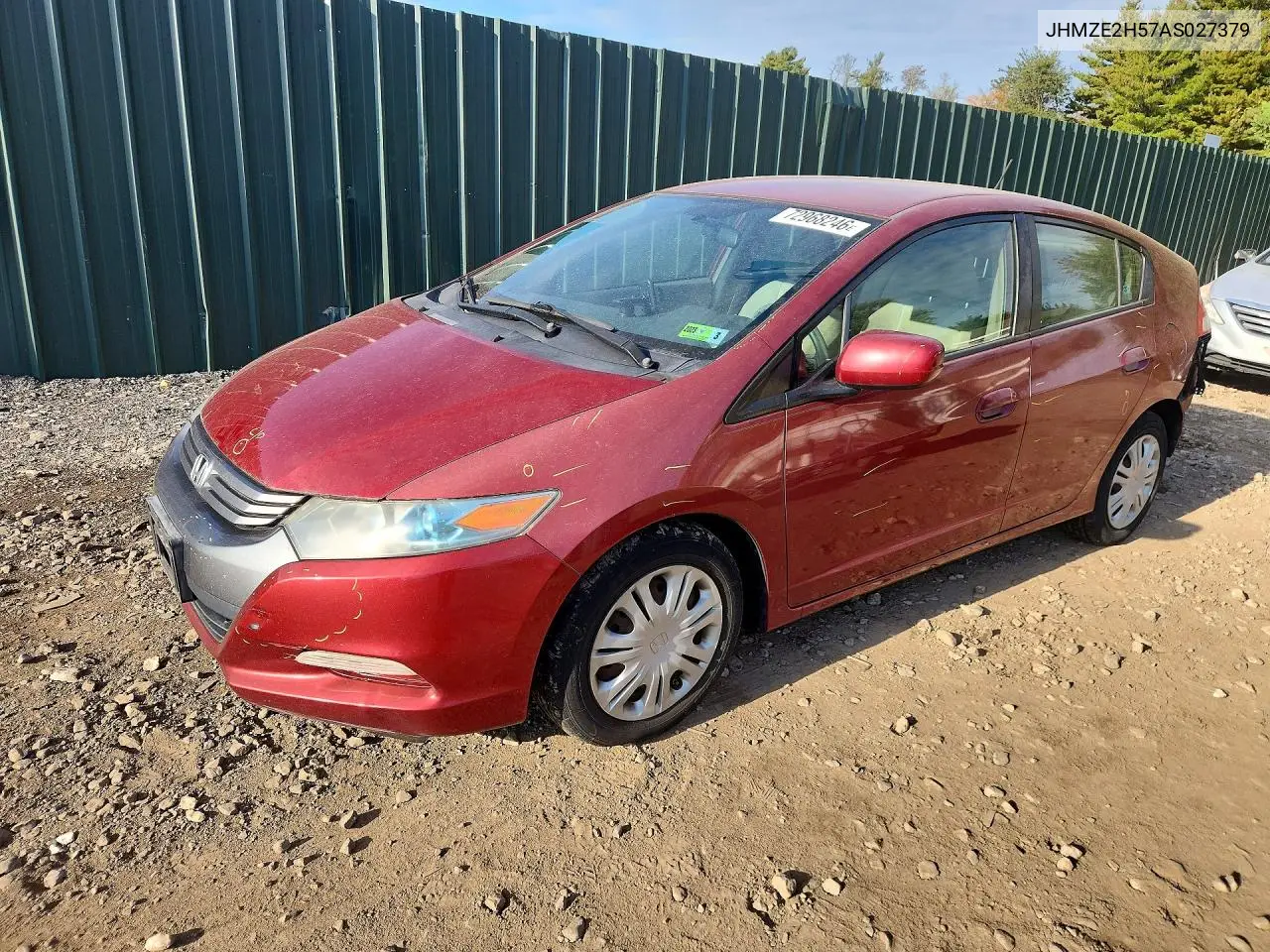 HONDA INSIGHT 2010, VIN JHMZE2H57AS027379