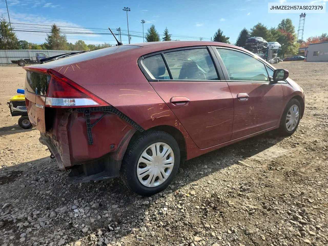2010 HONDA INSIGHT VIN JHMZE2H57AS027379 — фото 3