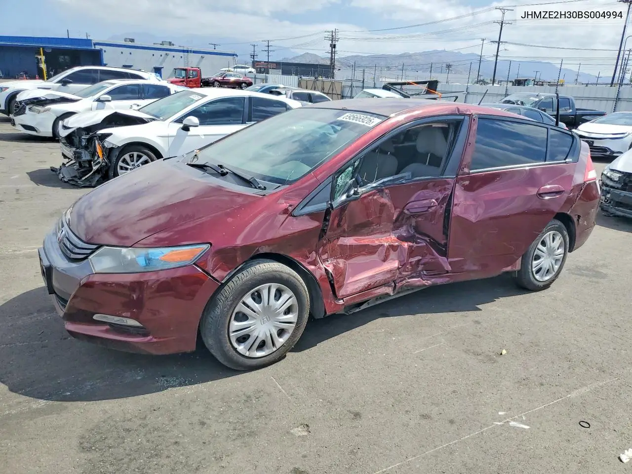 HONDA INSIGHT 2011, VIN JHMZE2H30BS004994