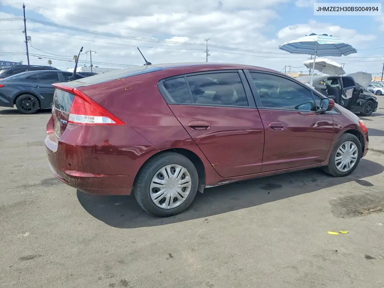 2011 HONDA INSIGHT VIN JHMZE2H30BS004994 — фото 3