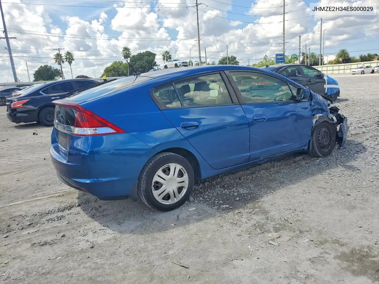 2014 HONDA INSIGHT VIN JHMZE2H34ES000029 — фото 3
