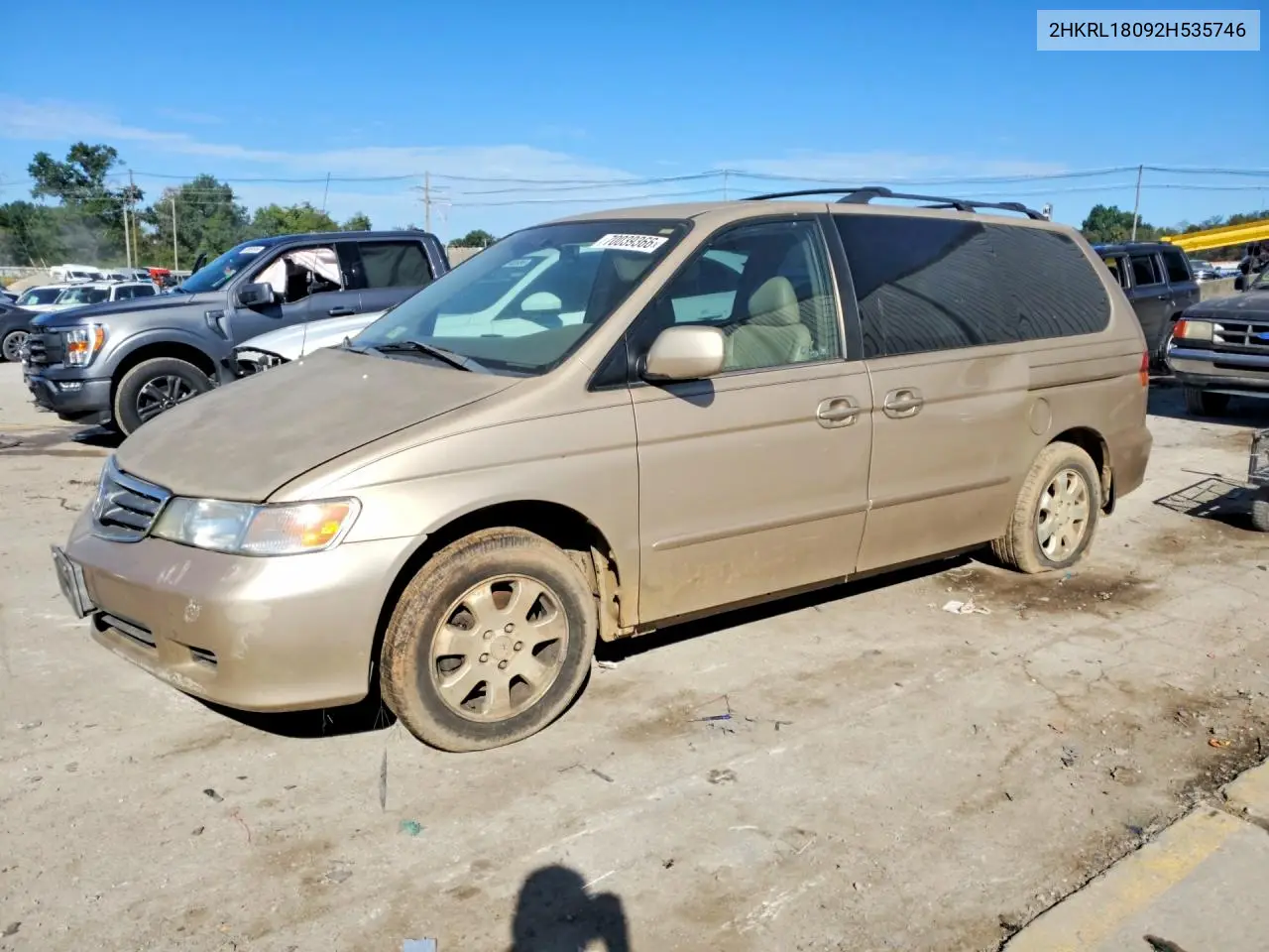 HONDA ODYSSEY 2002, VIN 2HKRL18092H535746