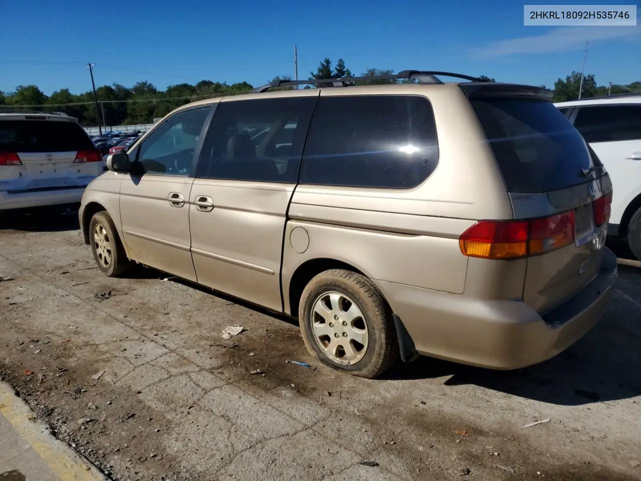 2002 HONDA ODYSSEY VIN 2HKRL18092H535746 — фото 2