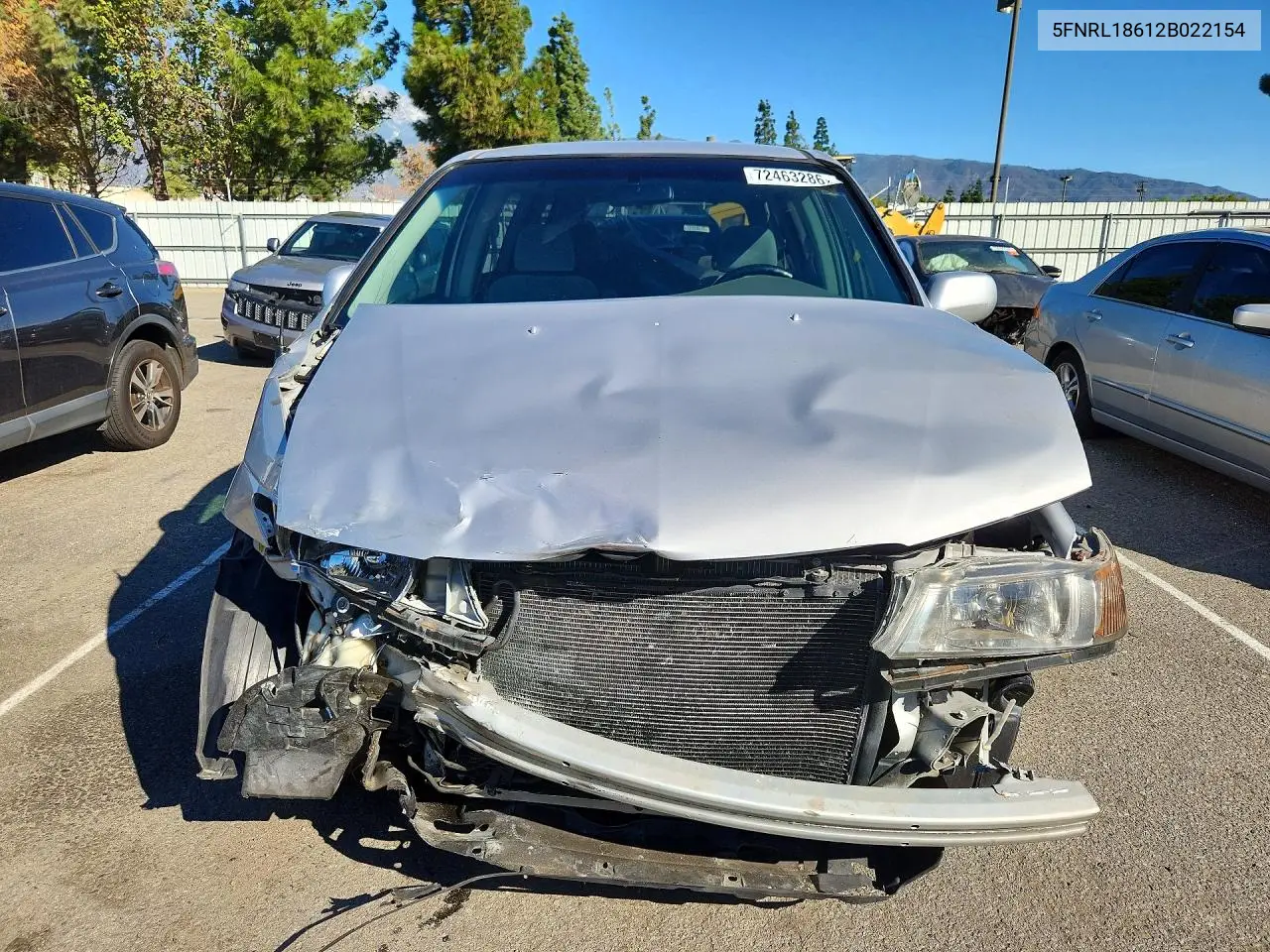 2002 HONDA ODYSSEY VIN 5FNRL18612B022154 — фото 5