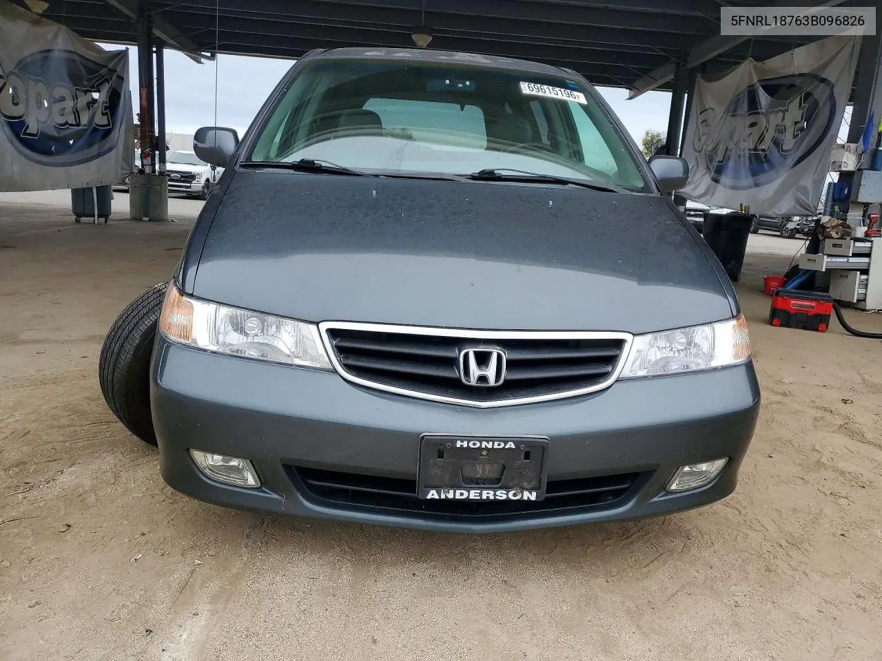 2003 HONDA ODYSSEY VIN 5FNRL18763B096826 — фото 5