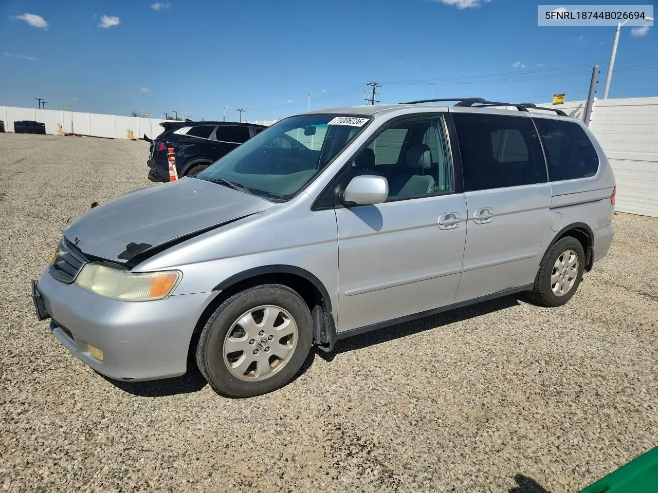 HONDA ODYSSEY 2004, VIN 5FNRL18744B026694