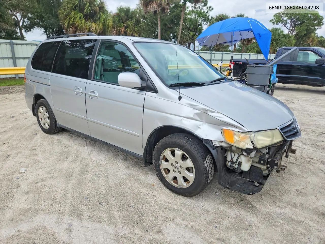 2004 HONDA ODYSSEY VIN 5FNRL186X4B024293 — фото 4
