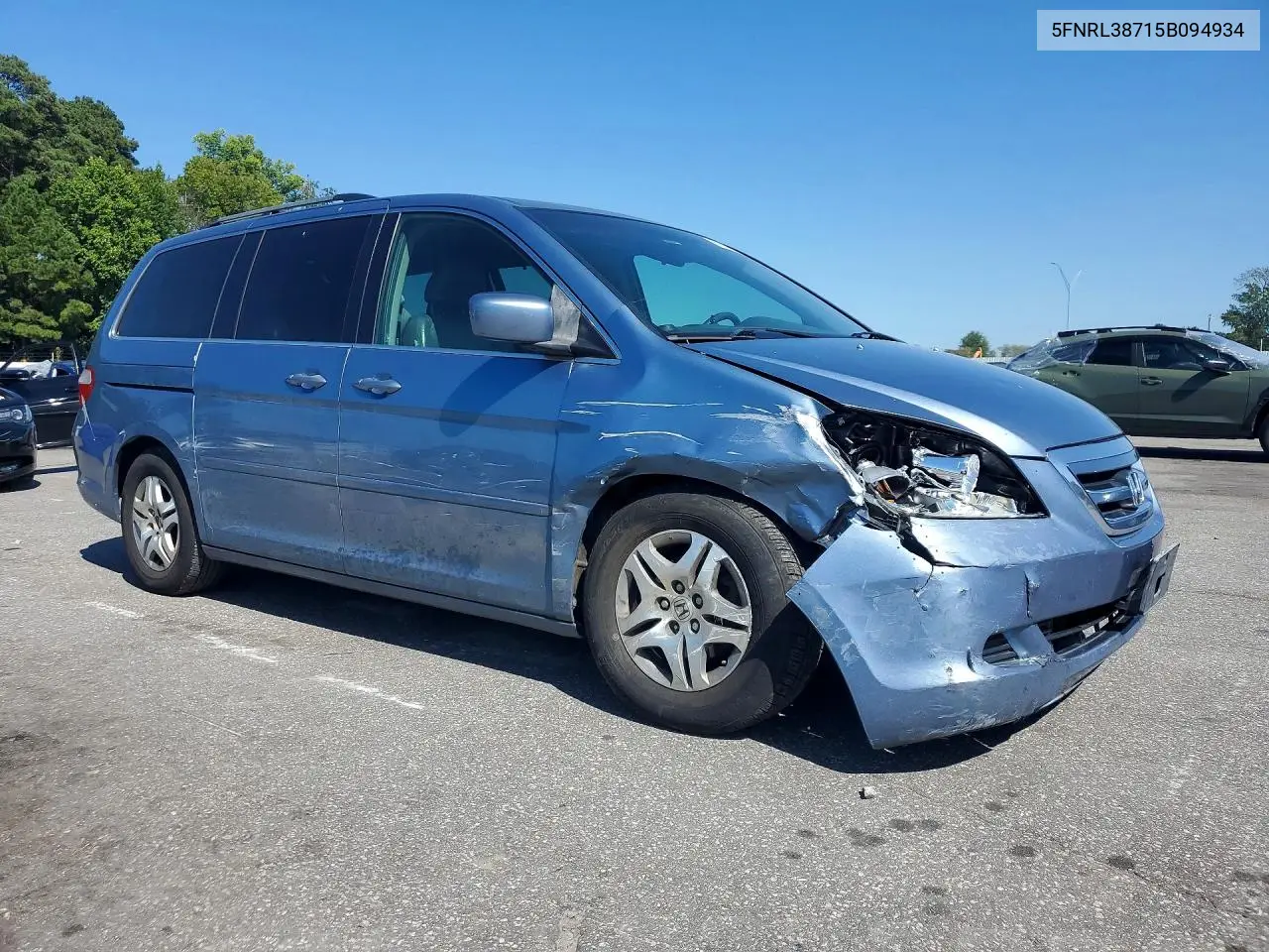 2005 HONDA ODYSSEY VIN 5FNRL38715B094934 — фото 4