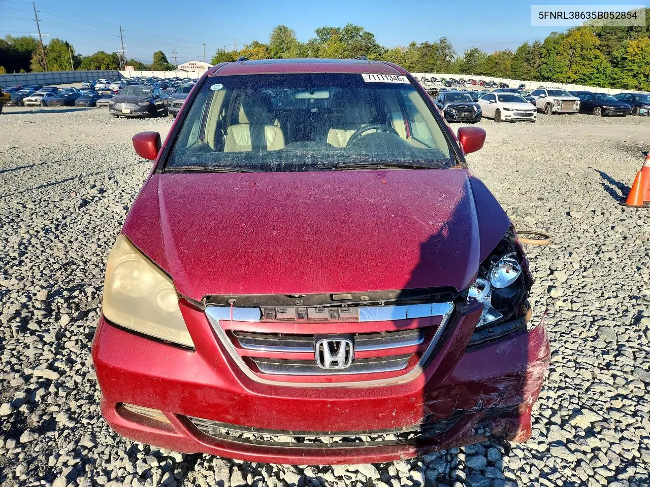2005 HONDA ODYSSEY VIN 5FNRL38635B052854 — фото 5