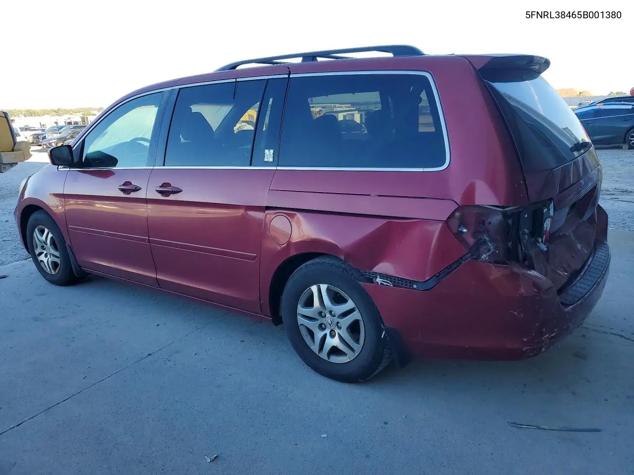2005 HONDA ODYSSEY VIN 5FNRL38465B001380 — фото 2