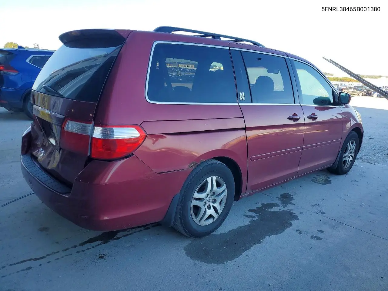 2005 HONDA ODYSSEY VIN 5FNRL38465B001380 — фото 3