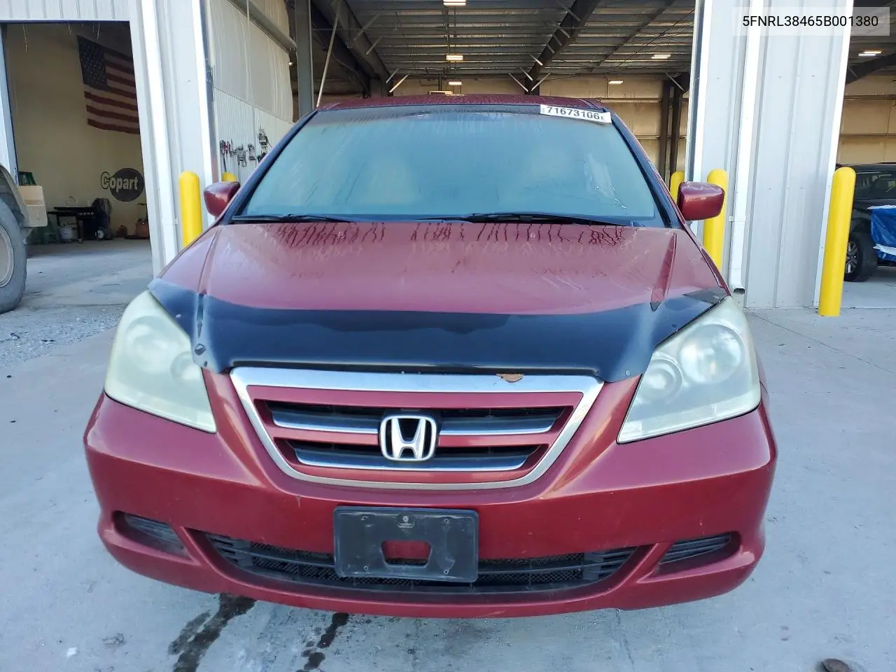 2005 HONDA ODYSSEY VIN 5FNRL38465B001380 — фото 5
