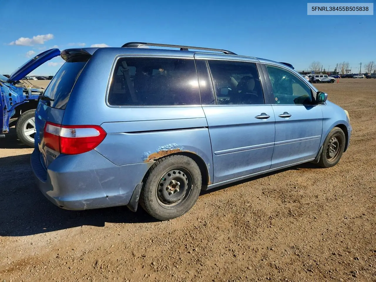 2005 HONDA ODYSSEY VIN 5FNRL38455B505838 — фото 3