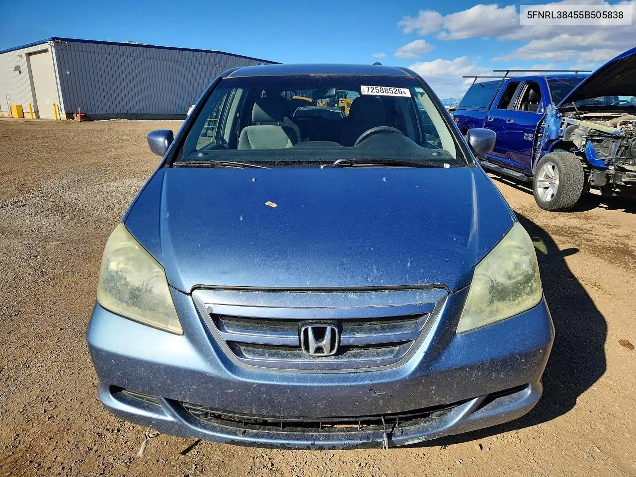 2005 HONDA ODYSSEY VIN 5FNRL38455B505838 — фото 5
