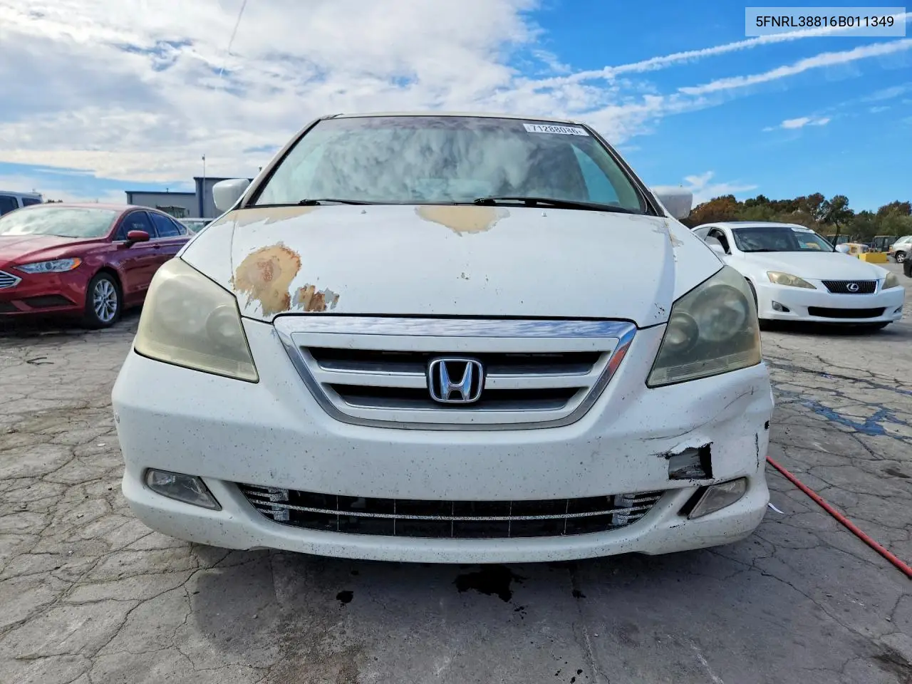 2006 HONDA ODYSSEY VIN 5FNRL38816B011349 — фото 5
